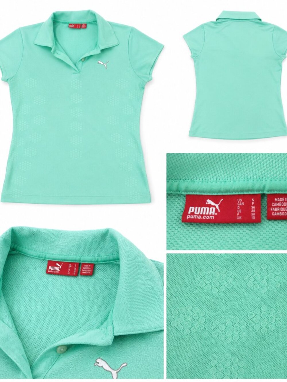 PUMA Mint Green Performance Polo Shirt – Women’s Small